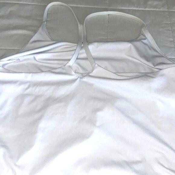 Womens 2X White Romper Dress With Built-In Shorts & Side Pockets Nylon Elastane - Picture 5 of 7